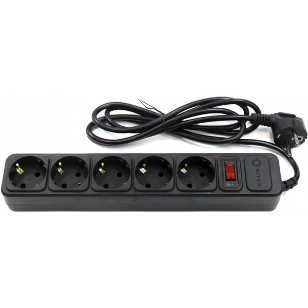 Сетевой фильтр 5bites SP5B-118 5S, 3х0.75мм2, 1,8м, черный Сетевой фильтр 5bites SP5B-118 5S, 3х0.75мм2, 1,8м, черный